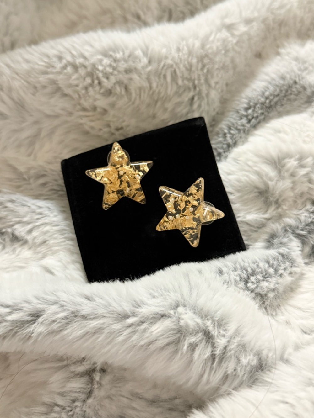 Lolo's Jewelry gold Fleck Resin Star Stud Earrings